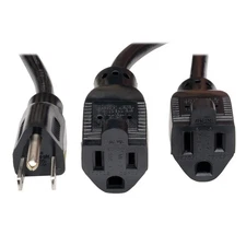 Tripp Lite 19in Power Cord Extension Y Splitter Cable 5-15P to 5-15R 13A 16AWG
