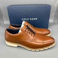 Cole Haan FLEXGRAND CAP Oxford Dress Shoes British Tan C40341 Men's Sizes 9-12