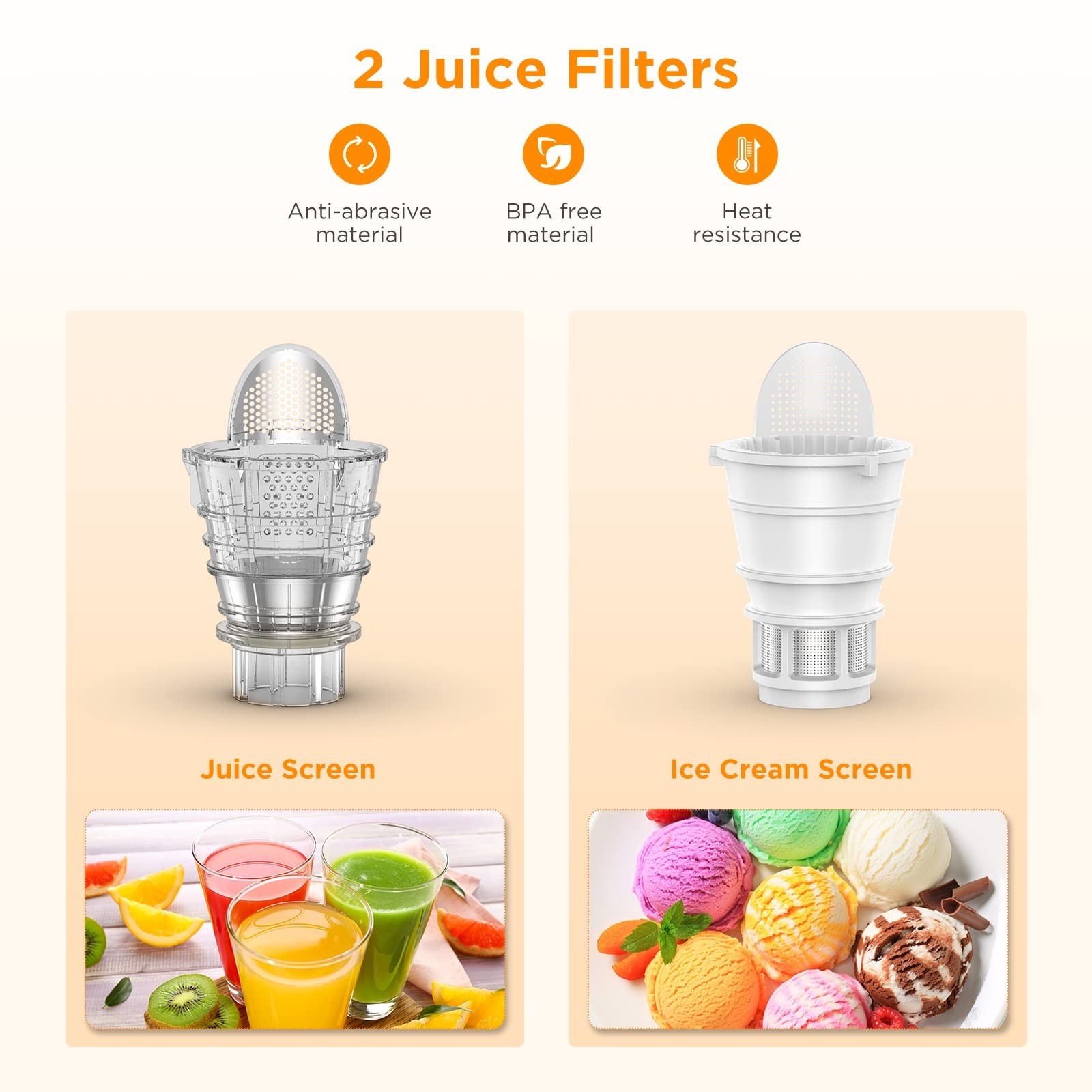 Entsafter Slow Juicer mit Edelstahl-Schnecke 70 Umin entsafter gemüse und obst
