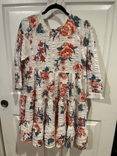 White and orange floral dress