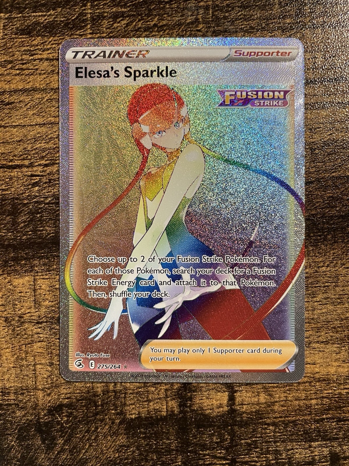 Pokemon: Elesa's Sparkle 275/264 Fusion Strike Secret Rainbow - NM