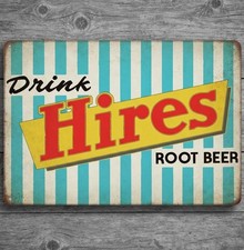 Drink Hires Root Beer 8 x 12 Retro Novelty Metal Sign Made In USA New!