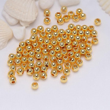 100Pcs 4Mm Yellow Gold Filled Rondelle Spacer Beads for Jewelry Making
