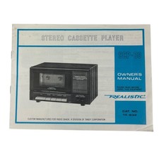 Vintage Realistic SCP-30 Stereo Cassette Tape Player Deck Manual Only Schematic