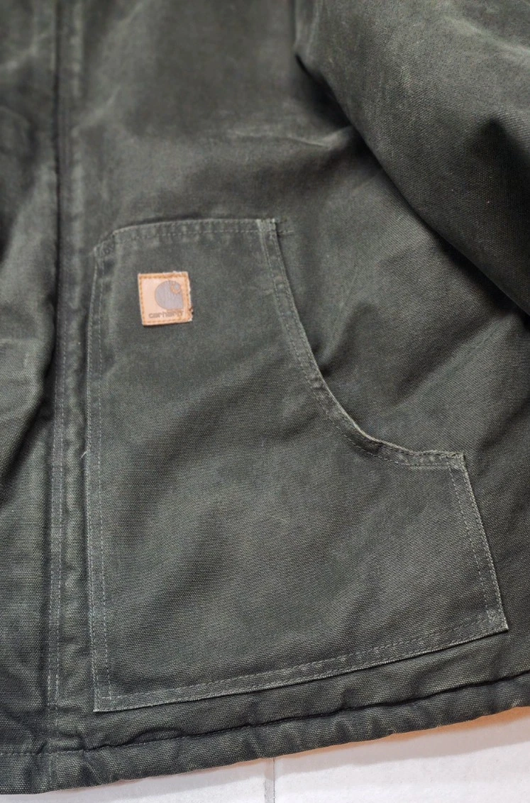 Vintage Carhartt J22 MOS Jacket Men's XL Moss Green Sandstone Arctic Quilt Lined image 6
