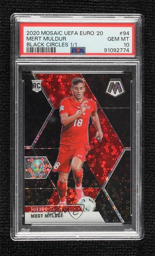2021 Mosaic UEFA Euro 2020 Black Circles Prizm 1/1 Mert Muldur #94 PSA 10 GEM MT