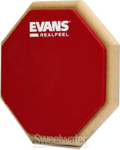 Evans RealFeel 2-sided Practice Drum Pad - 6-inch, Sweetwater Exclusive Red - 第 5/6 張圖片