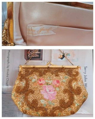 Vintage 1940's Bags By Josef Handbag Clutch Tambour Point de Beauvais France
