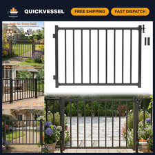 36" Deck Gate Kit - 48"x35.4" Galvanized Metal Fence Gate for Outdoor Security