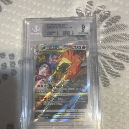 Pokémon Charizard VSTAR Black Star Promo Beckett 9 Holo SWSH262 Card