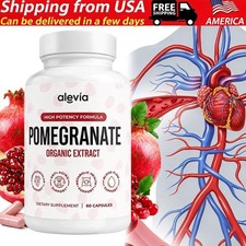 Alevia Pomegranate Capsules 60ct Organic Extract Antioxidant