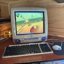 Apple iMac Grape M5521 With Original Box  Keyboard Turns On Works Disc stuck