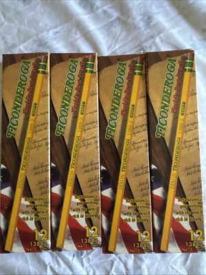 4 Boxes Of Vintage 12 Dixon Ticonderoga 13882 No.2 Soft Pencils