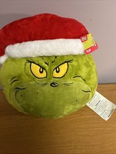 Dr. Seuss How The Grinch Stole Christmas Face Throw Plush PILLOW NWT RUZ 2023