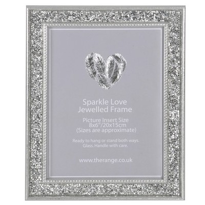 Sparkling Love Jewelled Fotorahmen Glitzereffekt Jewelled Bling Glam 8'' x 6''