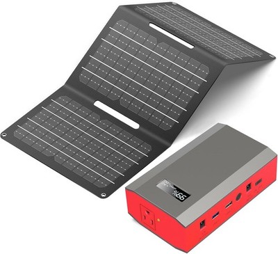 65W AC DC Portable Power Station + 30W Solar Panel Fast Charger Solar Generator