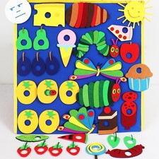 Montessori Felt Set - Hungry Caterpillar Story Pieces, Preschool, ESL, Home Use