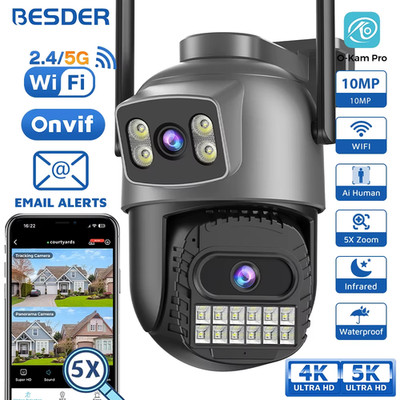 BESDER 5G HZ Wifi Camera 8MP Auto Tracking 10MP Outdoor CCTV Wifi Surveillance I