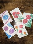 Original ACEO Watercolor Polka dot Abstract Purple Roses Mini Art By mdesigns316 — photo 3