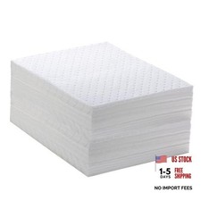 Spill Absorbent Pads 15" x 20" Heavyweight Oil Absorbing Mats,White 30PCS