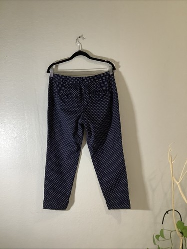 TALBOTS BLUE POLKA DOTS THE WEEKEND CHINO PANTS ANKLE SZ P 8 NWT - Picture 8 of 8