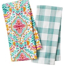 NEW Set of 2 The Pioneer Woman Floral “Folk Geo” Kitchen Towel 16"W x 28"L