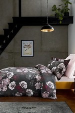 Image of Ted Baker Fresh Start in Charcoal KING Sateen Duvet Cover + 2 Pillowcases BNIP