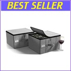 Durable Wine Glass Storage Box with Dividers - Holds 12 Crystal Glassware