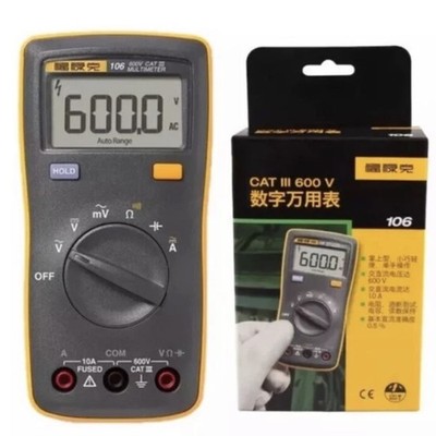 FLUKE 106 600V CAT III Digital Multimeter AC/DC Volt,Ampere,Ohm,Cap,Diode,Hertz