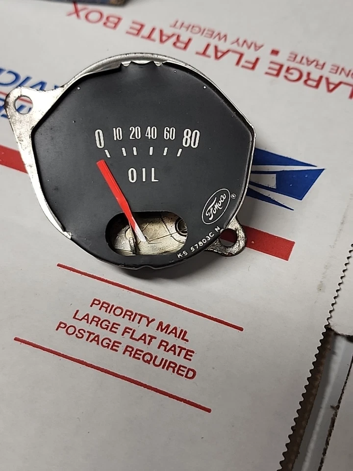 Ford F-100 1961-1966, F-250 nos manómetro de presión de aceite P/N C1TF-9273-G FOMOCO OE Foto 2 de 4