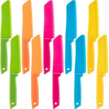 10 Pieces Kid Knife Plastic Kids Safe Knives for Real Cooking Nylon Children ...
