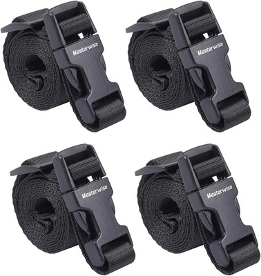 Buckle Straps with Clips, Adjustable Nylon 4 x0.75 , Black 