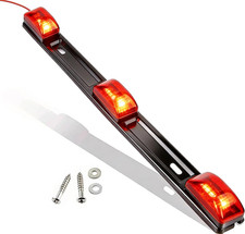 15" Black Stainless Steel 3 Lights 9 LED Identification Light Bar - 1 Pcs Cleara