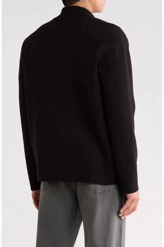 NEW Rag & Bone Hunter Black Cotton Compact Knit Shirt Jacket Sz M NWT $428 image 2