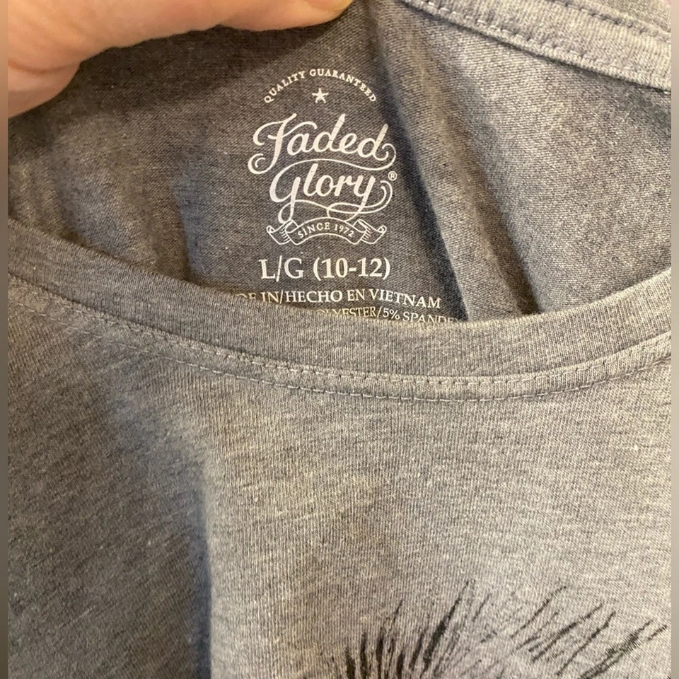 Faded Glory Suéter I Niñas Talla 10-12 Camisa Manga Larga I Gris con Puercoespín Foto 4 de 4