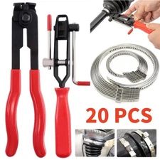 20Pcs CV Joint Boot Clamp Pliers with CV Boot Clamps Kit Ear Type Banding Tool