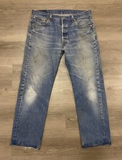 Vintage 90s Levis 501 XX Jeans (Fit 34x29) Blue Distressed Faded MADE IN USA