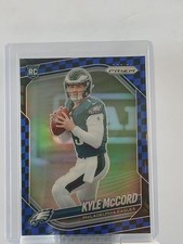 2025 Prizm 377 Kyle McCord RC Black & Blue Checker Rookie Card SP