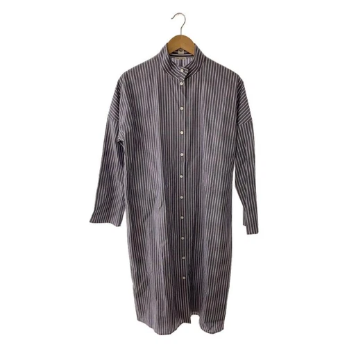 HERMÈS Abito Camicia HERMES 40 Cotone Righe BLU Autentico dal Giappone