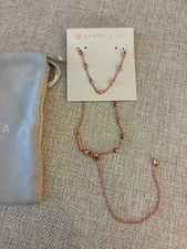 Kendra Scott Haven Strand Rose Gold Necklace, Fashion Jewelry With Dust Bag