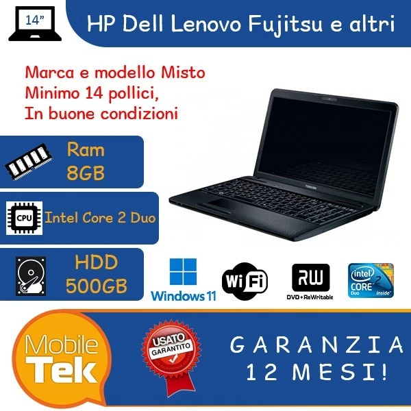 PC RICONDIZIONATO RIGENERATO NOTEBOOK PORTATILE ECONOMICO OTTIMO 8GB WINDOWS 11 - Immagine 3 di 3