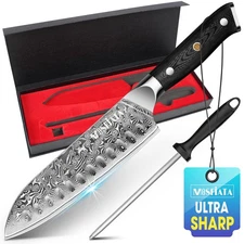 Chef Knife,Kitchen Knife Santoku Chef's Knife 7 inch Multifunction Kitchen Kn...