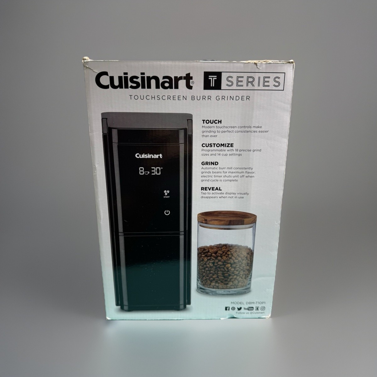 Cuisinart DBM-T10P1 T-Series Touchscreen Burr Coffee Grinder Open Box