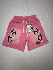 Authentic Hellstar Pink Flame Graphic Shorts ...
