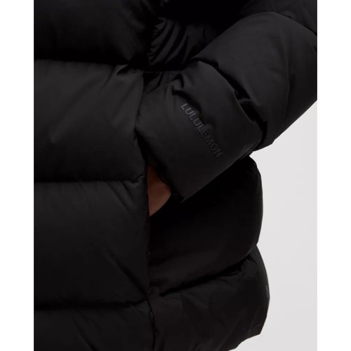 LULULEMON Men's Wunder Puff 600-Down-Fill Jacket Medium Black Hooded Windproof - Picture 6 of 14