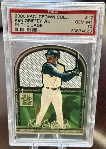 2000 KEN GRIFFEY JR PACIFIC CROWN COLLEGE IN THE CAGE DIE CUT #17 PSA 10 POP 8
