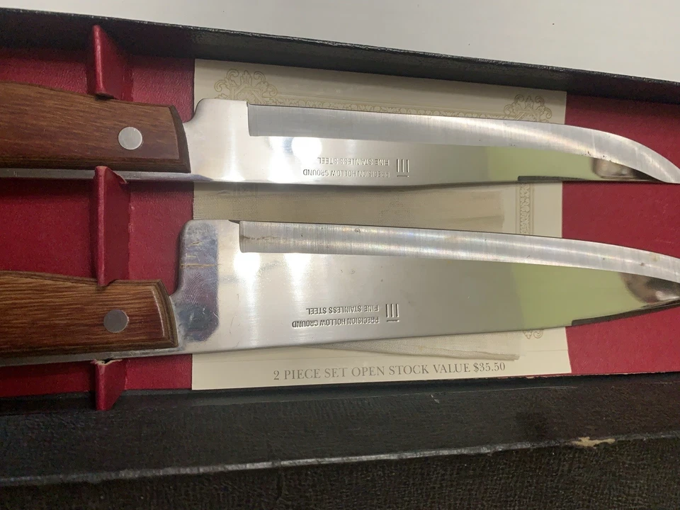 Maxam Precision Hollow Ground Fine Stainless Steel Carving Chef Knives Set - Image 2 of 4