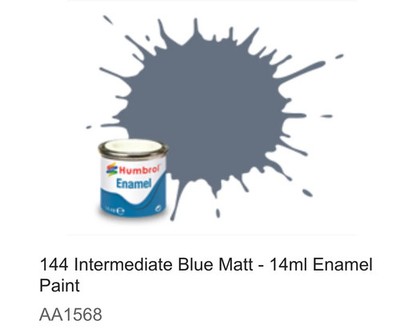 Humbrol Enamel 14ml (144) Intermediate Blue Matt AA1568