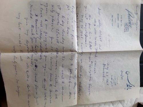 1965 Jerusalem Jordan Palace Hotel Airmail To NY And Letter W/letter Head - Picture 4 of 6