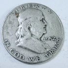 1952 D SILVER FRANKLIN HALF DOLLAR 90% SILVER CIRCULATED COIN FREE SHIP #7560